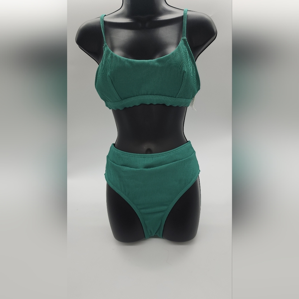 Emerald Green Ribbed Bikini Set